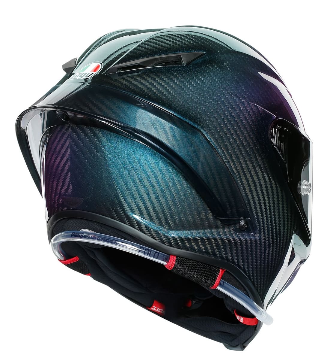 CASCO AGV PISTA GP RR E2206 IRIDIUM CARBON back view