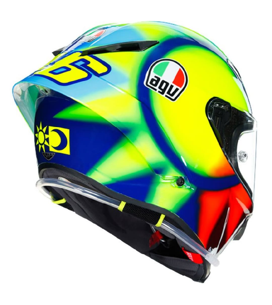 CASCO AGV PISTA GP RR E2206 ROSSI SOLELUNA back view