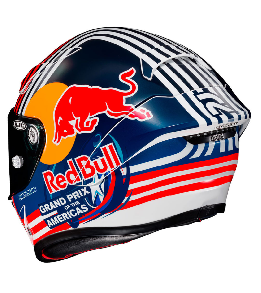 CASCO HJC RPHA 1 RED BULL AUSTIN GP MC21 back view